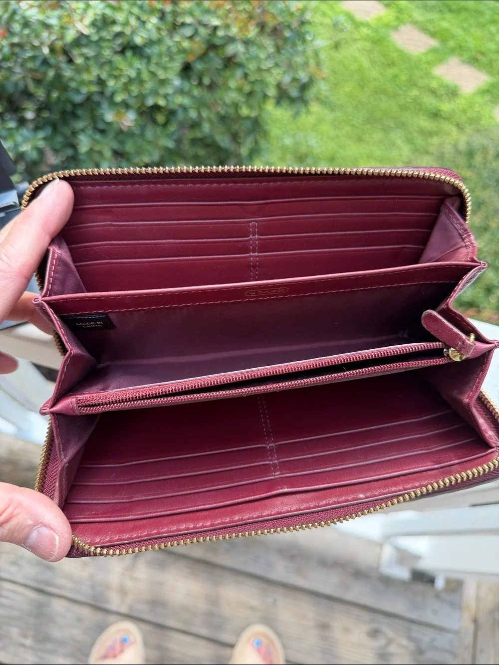 Coach leather card